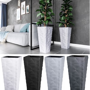 Square Tall Plant Pot Elegant Large Flower Indoor Outdoor Garden Planters Diva