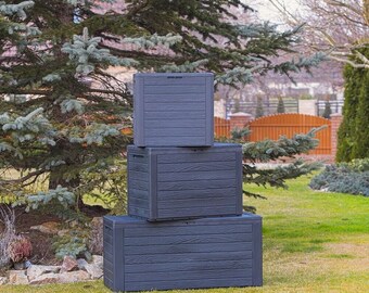 Compact plastic outdoor balcony patio garden storage box waterproof 3 sizes