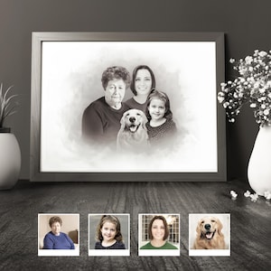 Merge Family Photos, Memorial Gift, Add Deceased Loved One to Photo, Combine Photos for Painting