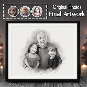 Merge Family Photos, Add Person to Photo, Custom Memorial Gift, Family Portrait, Memorial Gift for Dad, Loved One Portrait, Gift for Dad Mom