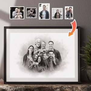 Individuelles Portrait Gemälde vom Foto - Weihnachtsgeschenk für Mama, individuelles Portrait, Verlust eines geliebten Menschen