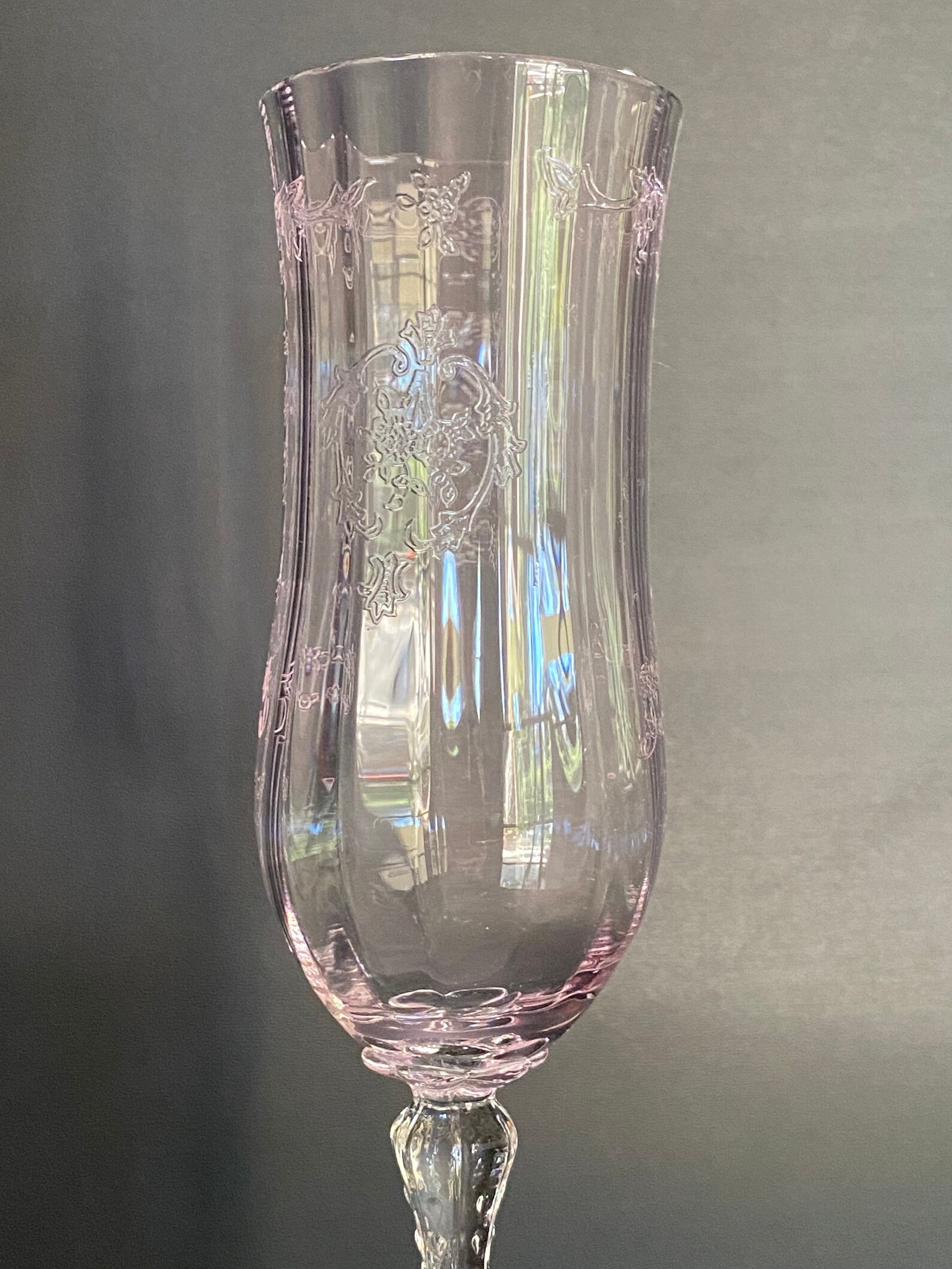 LENOX Pink Fostoria Etched Navarre Crystal Etsy