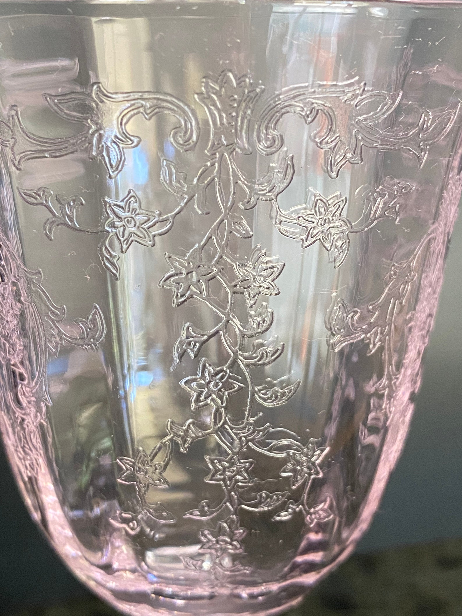 LENOX Pink Fostoria Etched Navarre Crystal Etsy