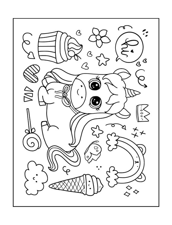 Unicorn Coloring Pages for Children | Etsy