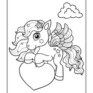Unicorn Coloring Pages for Children | Etsy