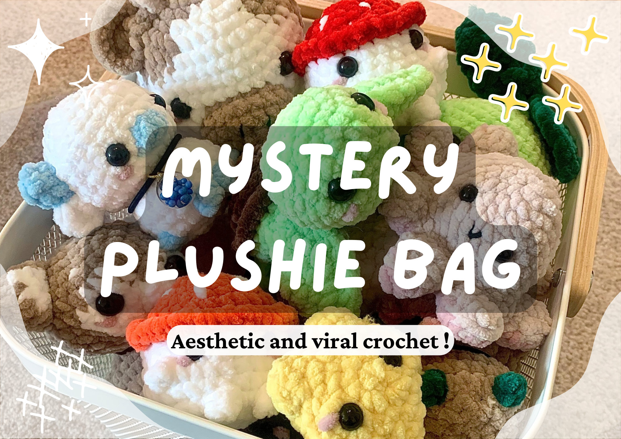 Crochet Plushie Mystery Bag Stuffed Kawaii Animal, Aesthetic, Gacha,  Trendy, Cute Plushies, Lucky Box, Random Surprise Pack, Tik Tok Viral 