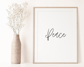 Quote Print, Printable Wall Art, Quote Posters, Typography Print, Digital Download, Wall Art, Printable Quote, Quote Art Print, Text, Peace