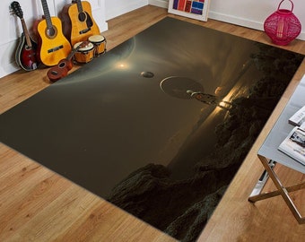 Science Fiction Rug: Non-Slip Space Rug for Teen Room