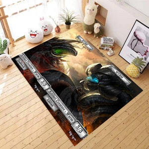 Wurm, Creatura Wurm, Carte GnD, Anime, Tappeto a ventaglio, Tappeto da area, Tappeto antiscivolo, Tappeto per ragazzi, Tappeto per cameretta, Tappeto per cameretta da ragazzo, Camera da ragazza