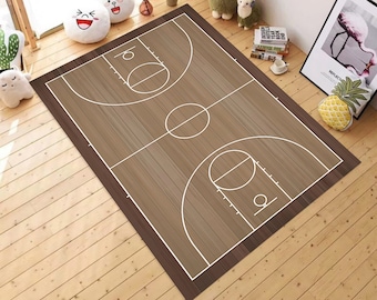 Basketball Court Rug,Sport Rug,Gift For Her/Him, Girl/Boy Room Rug,For Living Room Rug,Non Slip Floor Carpet,Teen's Rug, Kid's Room Rug,Gift