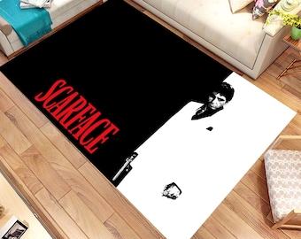 Scarface Rug,Legend Star and Film,Famous Rug,Modern Rug,Film Rug,Boy/Girl Room Rug,For Living Room Rug,Non Slip Floor Carpet,Teen's Rug,Gift