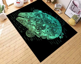 Death Star Rug,Star Wars Rug,Millenium Falcon Rug,For Living Room Rug,Fan Carpet,Non Slip Floor Carpet,Teen&#39;s Rug,Kids Room,Science Fiction