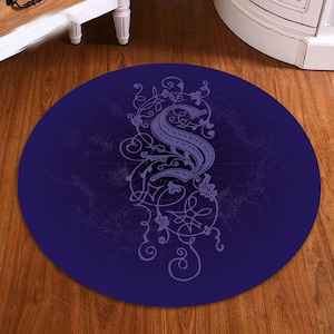 Tapete com mapa-múndi e letra S, tapete com padrão original, tapete para cadeira redonda de escritório, tapete interno, tapete antiderrapante, presente para ela/ele, tapete para adolescentes, decoração para casa, azul-marinho