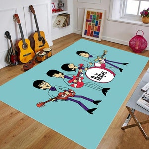 The Beatles Rug, British Rock Band The Beatles Rug,For Living Room Rug,Fan Carpet,Area Rug,Non Slip Floor Carpet,Teen&#39;s Rug,Kids Room Rug