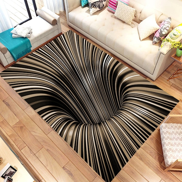 3D Vortex, Illusion Rug, For Living Room Rug,Fan Carpet,Area Rug,Non Slip Floor Carpet,Teen's Rug,Kids Room Rug,Boy Room Rug,Girl Room