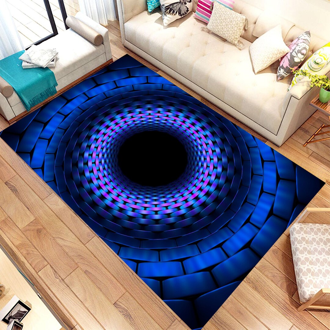 3D Vortex Illusion Rug for Living Room Rugfan Carpetarea Etsy