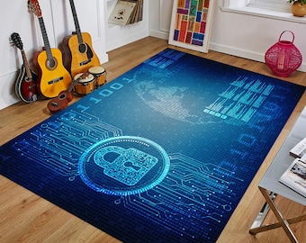 Digital Code Rug,Space Rug, For Living Room Rug,Fan Carpet,Area Rug,Non Slip Floor Carpet,Teen's Rug,Kids Room Rug,Space Rug,Science Fiction