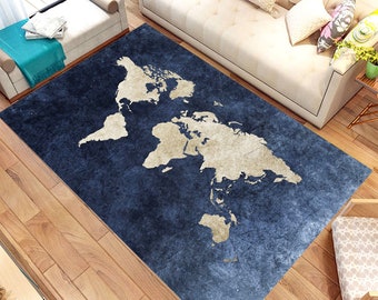 Education Rug, World Map, Kids Room Decor, Game Carpet, For Living Room Rug, Fan Carpet, Area Rug, Non Slip Floor Carpet,Teen's Rug, Gift