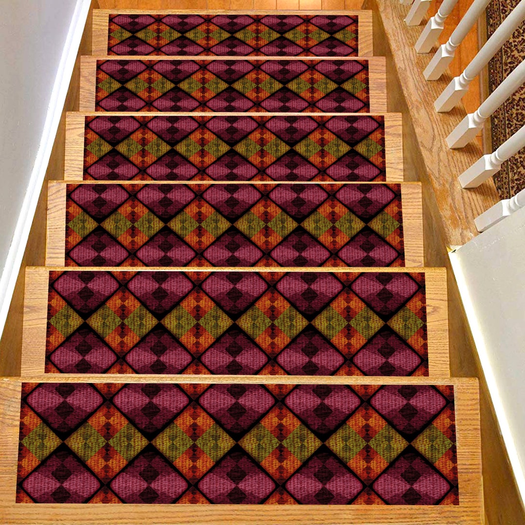 Stair Rug, Stair Treads Rug, Stair Treads Set of 13 Special Designs for ...