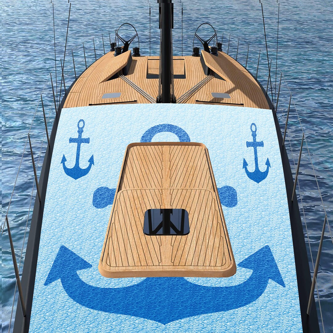 Custom Anchor Sailing Mat, Custom Beach Decor, Custom Yacht Mat, Yacht