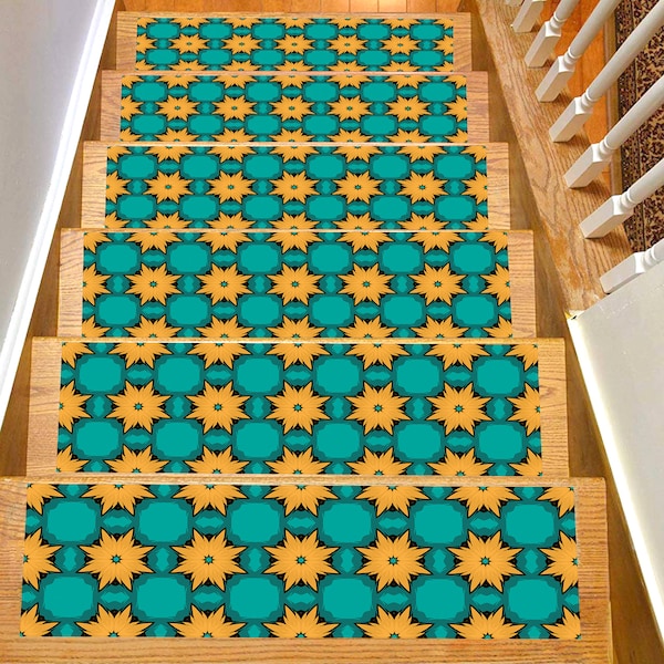 Treppenteppich, Treppenstufen Teppich, Treppenstufen-Set mit 13 speziellen Designs für Ihr Zuhause, sicherere Treppenstufen für Ihre Lieben, Geschenk, sanfte Stufen