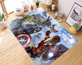 Captain America Rug,Teen's Rug,Spider Man Rug,Kid's Room Rug ,Hulk Rug,Area Rug,Gift For Her/Him,Girl/Boy Room Rug,Non Slip Floor Carpet