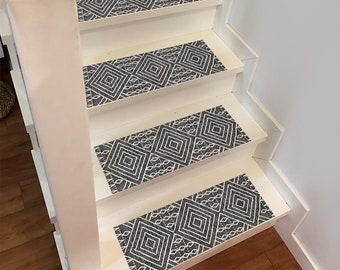 Peldaños de escalera de colección tradicional, alfombras para escalones, alfombras para escaleras, decoración de escaleras, decoración del hogar, alfombras para escaleras personalizadas, peldaños de escalera de moqueta básica, alfombra de pasillo para escaleras