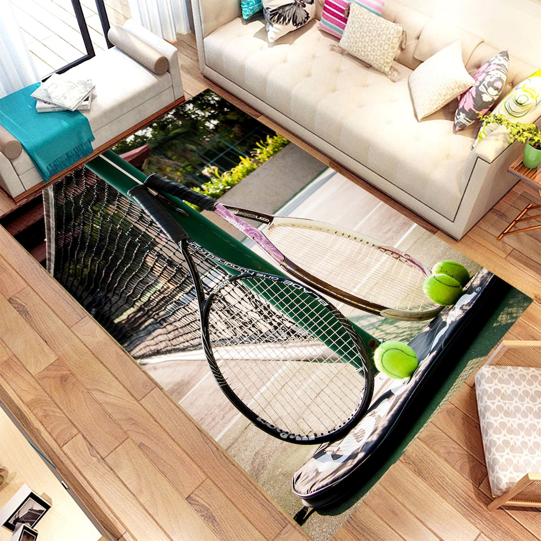 Tennis, Gift Her/him,girl/boy Room Rug, for Living Room,non Slip Floor Carpet,teen's Rug,sports