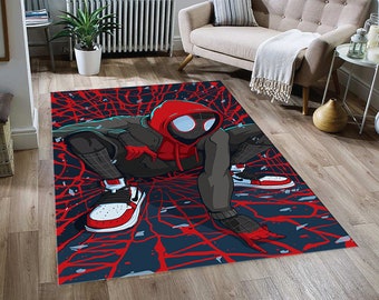Amazing Spiderman Rug,Sneakers Rug,Marvel Rugs,Spider Web Rug,Teen's Rug,Chield Rug,Spiderman Decor,Kids Room Rug,Area Rugs,Boys Room Rug