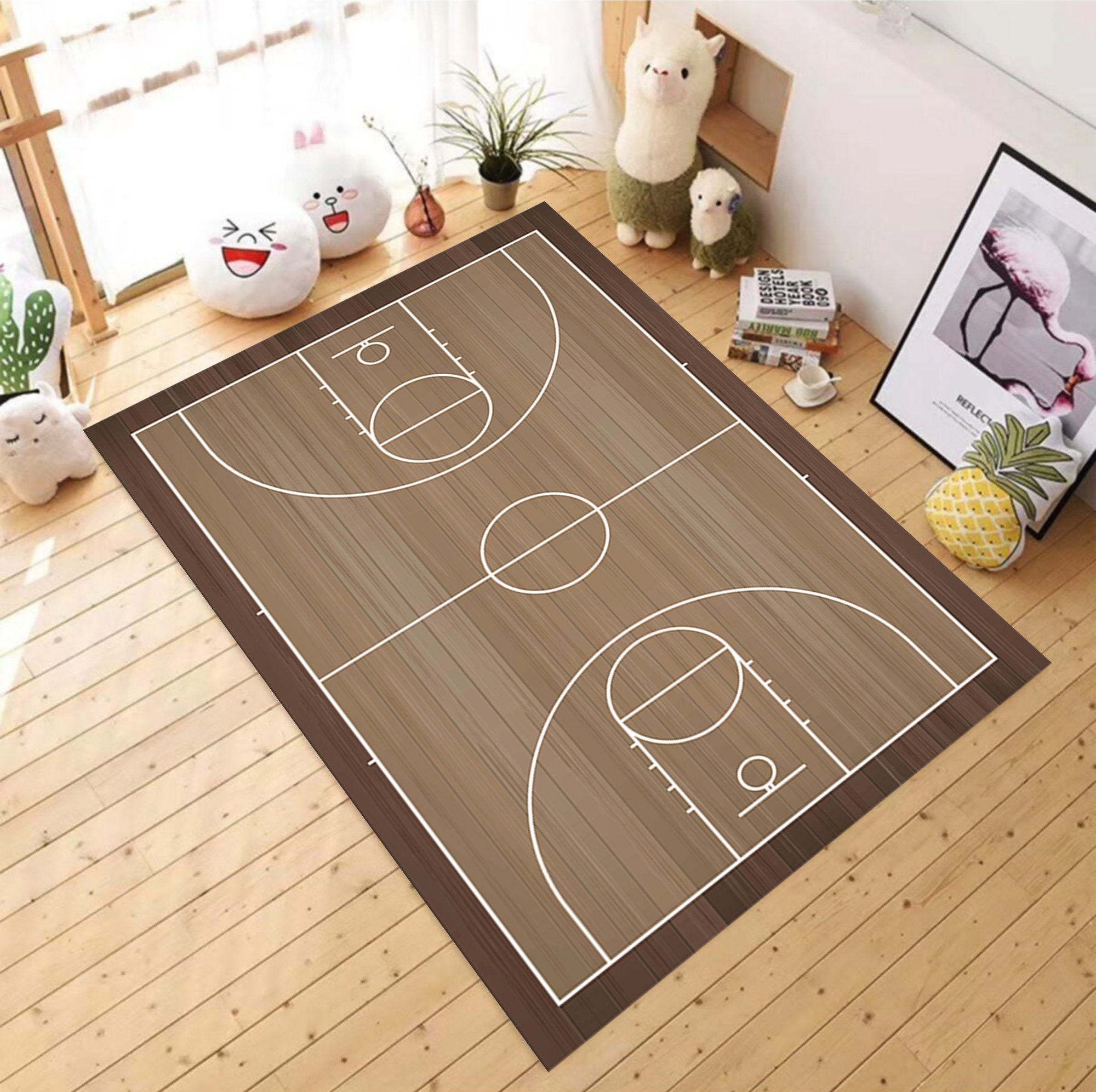 Basketball Court Rug sport Rug gift for Her him Girl boy Room Rug