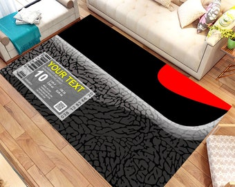 Custom Sneaker Rug,Sneakerhead Rug,Hypebeast Decor,Gift For Man, Sneakers Rug,Sport Rug,Shoe Rug,Rugs For Living Room,Personalized Gifts