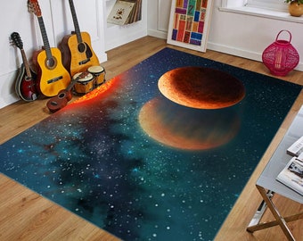 Space Rug, Science Fiction Rug, For Living Room Rug, Fan Carpet,Area Rug,Non Slip Floor Carpet,Teen's Rug,Area Rug,Space Science Fiction Rug