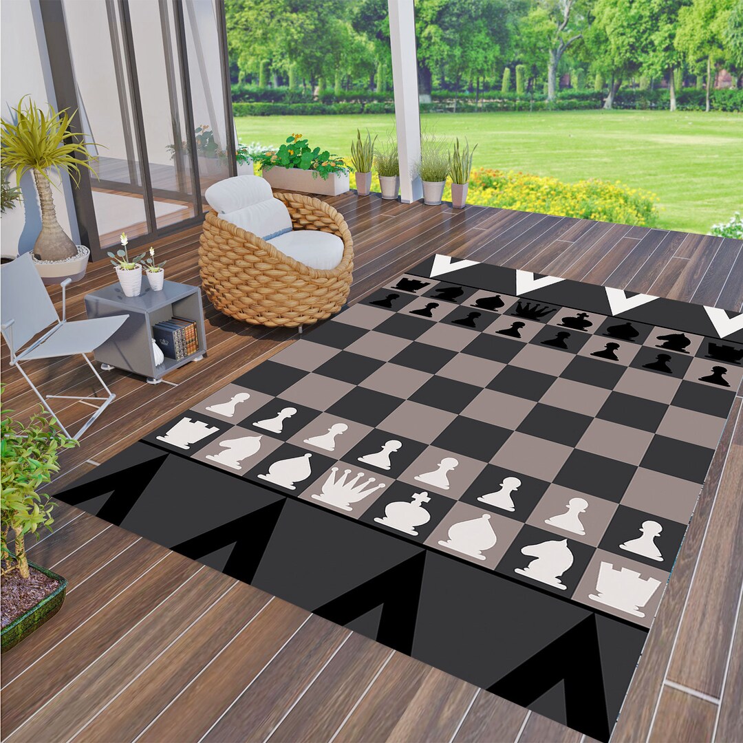 Chess Rug Design Outdoor Rug, Education Rug, Chess Rug, Game Carpet, Garden Rug,patio ...