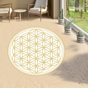 Flower of Life,Sacred Geometry Rug,Flower of Life Rug,Spiritual Rug,Floor Rug, Sacred Geometry Decor Rug, Round Rug,Flower of Life Round Rug