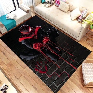 Spider Man Rug, Cartoon, Timeless, Spider Web Rug, Gift For Her/Him, Girl/Boy Room Rug, For Living Room Rug, Teen's Rug, Kid's Room Rug