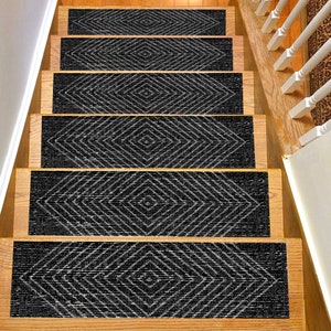 Sicherer Treppenstufen für Ihre Lieben, Geschenk, Geometrische Teppiche, Treppenteppich, Treppenstufen Teppich, Treppenstufen-Set mit 13 speziellen Designs für Ihr Zuhause