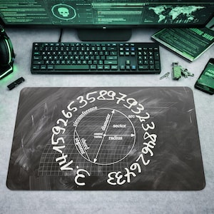 Mathematics Formula, Geometry Formula Mouse Pad, Pi Number, Black Board, Mouse Pad, XXL Desk Mat, Large Keyboard Mouse Pad, Gamer Setup Gift