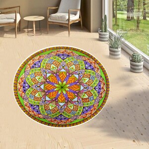 Flower of Life,Sacred Geometry Rug,Flower of Life Rug,Spiritual Rug,Floor Rug, Sacred Geometry Decor Rug, Round Rug,Flower of Life Round Rug