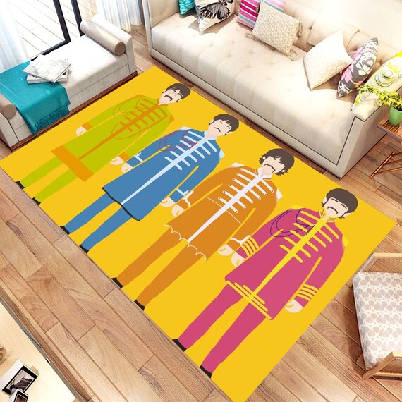 The Beatles Rug, British Rock Band The Beatles Rug,For Living Room Rug,Fan Carpet,Area Rug,Non Slip Floor Carpet,Teen's Rug,Kids Room Rug