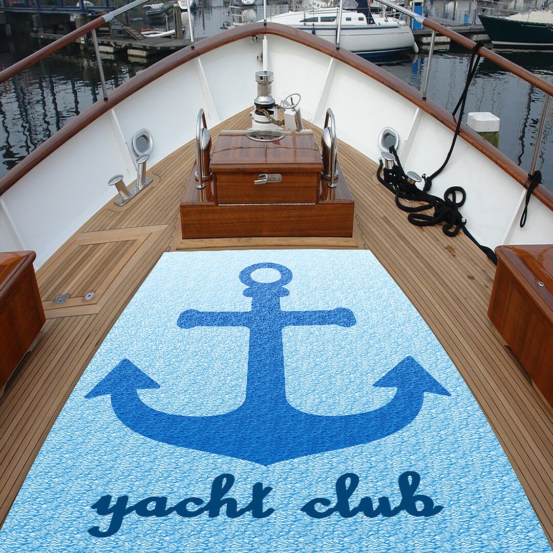 Custom Anchor Sailing Mat, Custom Beach Decor, Custom Yacht Mat, Yacht