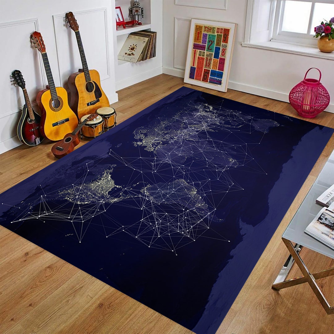 Digital Rug Digital Network Rug: Science Fiction Style, Non-slip Floor Carpet - Etsy
