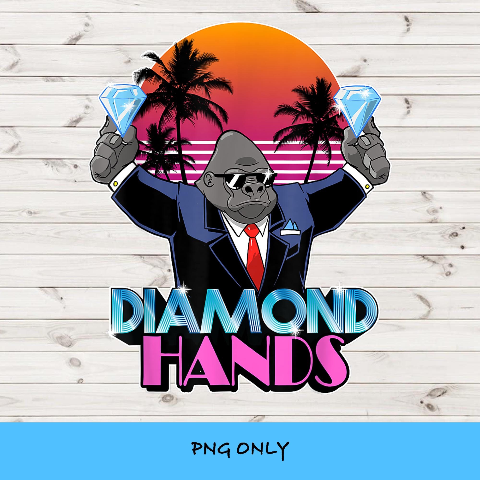 Wall Street Ape Retro 80s Png Descarga digital Sublimación Etsy