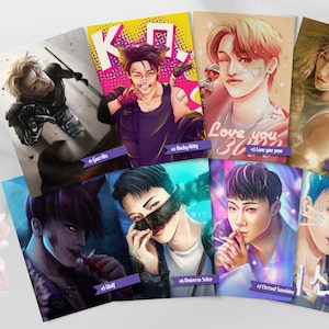 Choi San Collection | ATEEZ inspired Kpop Fanart Prints - A6 (4.1 x 5.8&quot;)