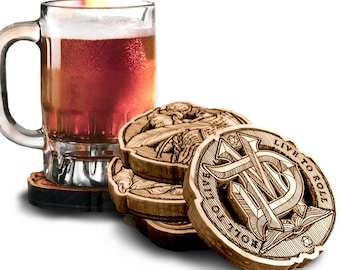 DnD Wood Round Coasters - 5" Wide | 24 designs | Classes and Monsters