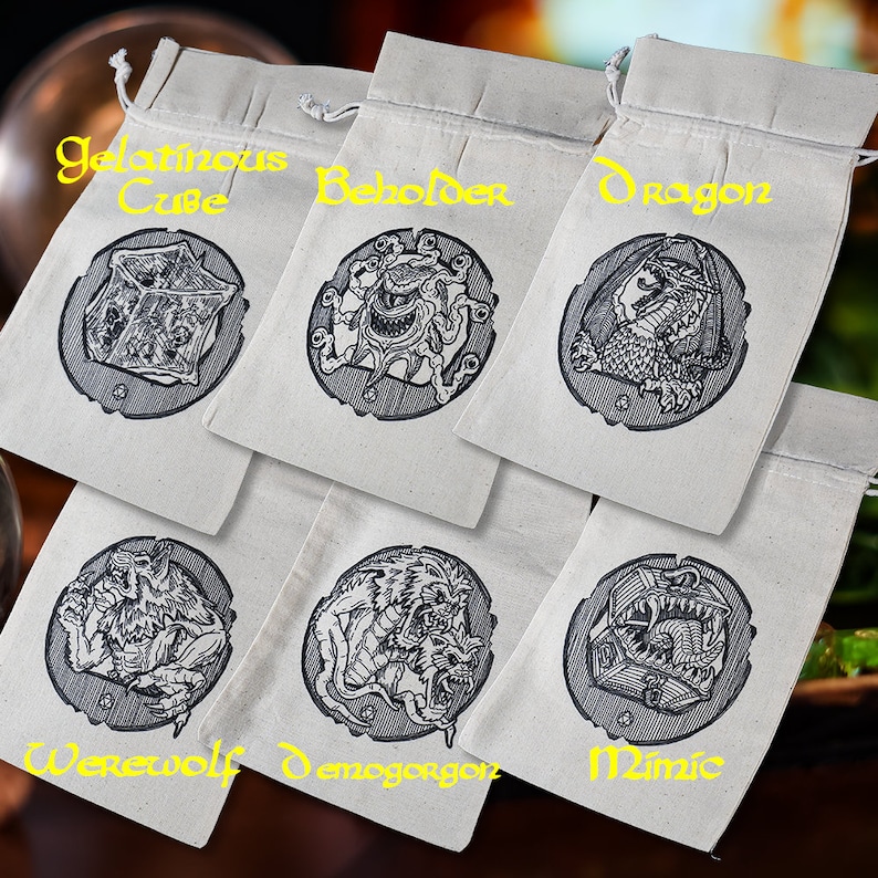 Dnd Class Dice Drawstring Bags Dnd Bag of Holding D&D Gift - Etsy