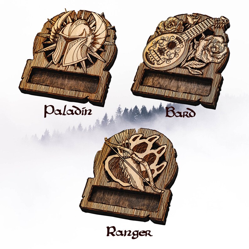 Dnd Class Dice Holder Coaster Wooden Class Holders Dnd Etsy