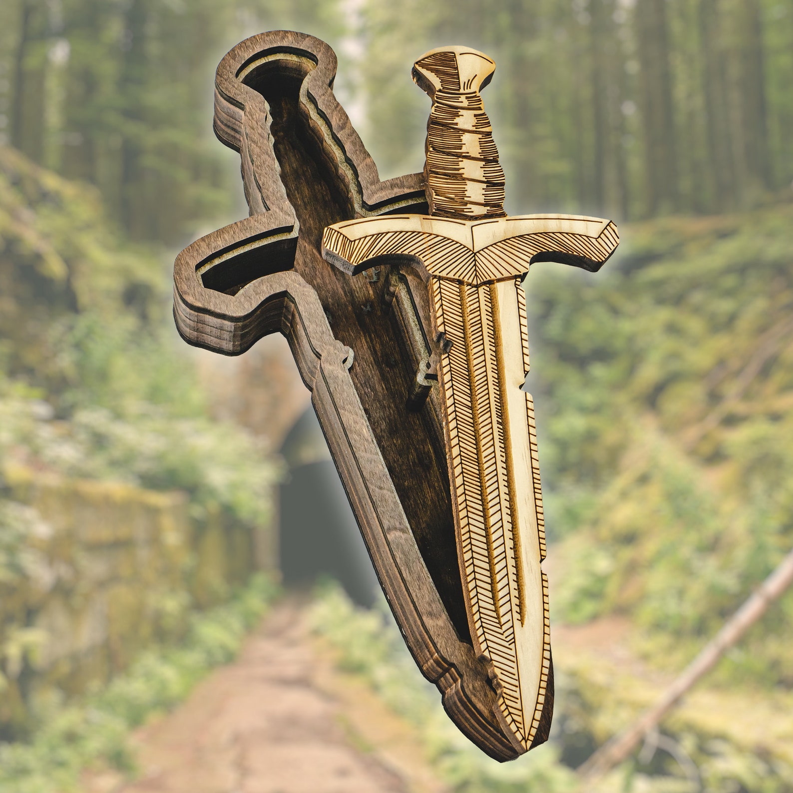 Dagger Shortsword Wooden DnD Dice Case Rolling Tray Pencil Etsy