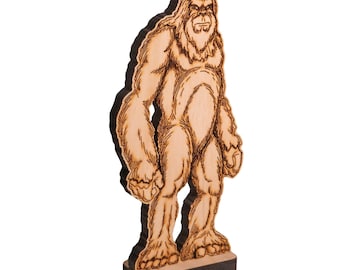 9.5 Inch Tall Sasquatch Statue | Bigfoot Statue | Birthday Gift | Christmas Gift | Gift for Dad | Desktop Statue | Wood Bigfoot Figurine