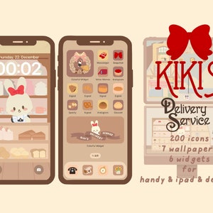 MULTI icons pack - Kiki&#39;s Delivery Service theme Icons Wallpapers Widgets Set | iOS & Android App Handy| Mac Windows Desktop | Widget |cute