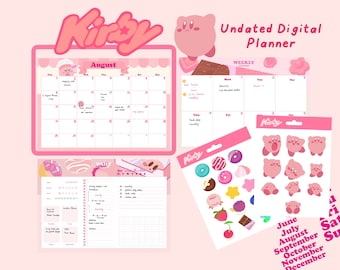 Cute Kirby's dream bffet digital planner | Goodnotes Templates | Digital Bullet journal | undated